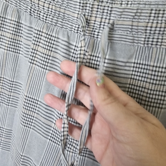 H&M Womens S‎ Small Plaid Trouser Pullon Dress Pants Elastic Waist Comfy Career - Picture 5 of 12